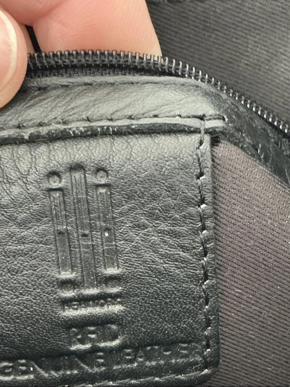 ili New York genuine leather black Crossbody Bag with many pockets